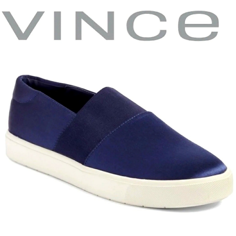 VINCE Corbin Slip-on Sneaker Satin Navy Womens 8